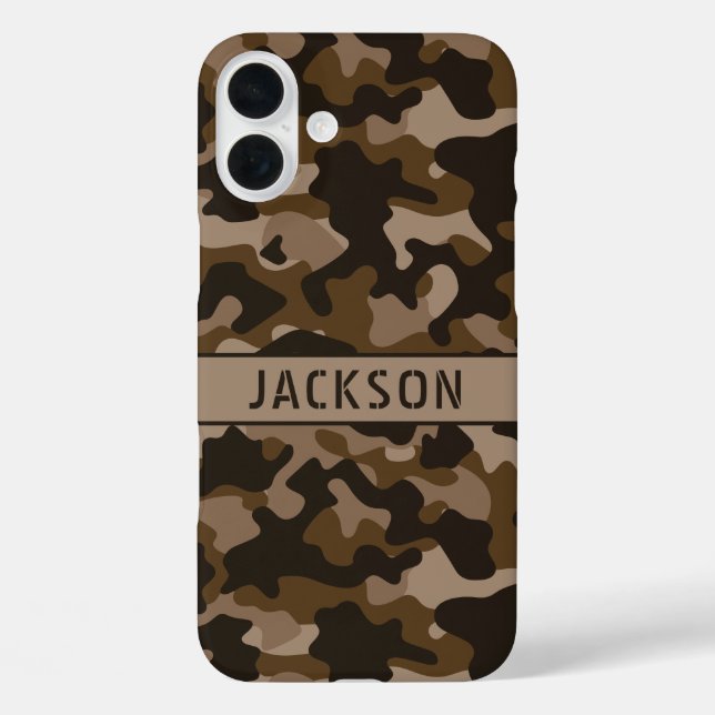 Brown Camouflage Personalized Case-Mate iPhone Case (Back)