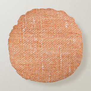 Brown canvas fabric for background, linen texture round pillow