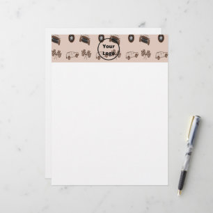 Brown car business pattern letterhead