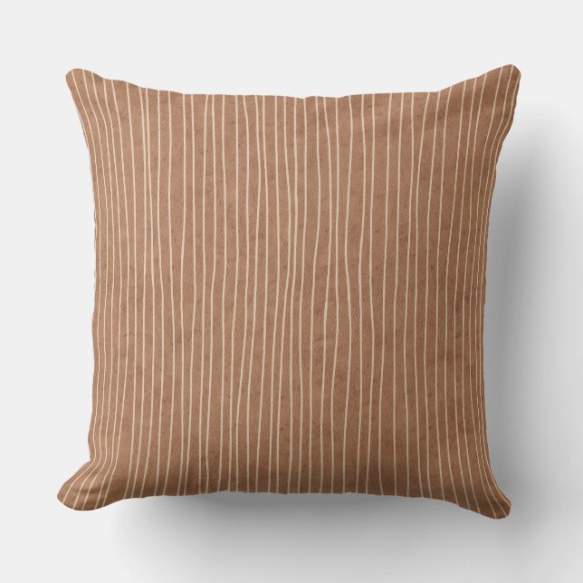 Brown Caramel Pale Stripes Jeter Oreiller (Recto)