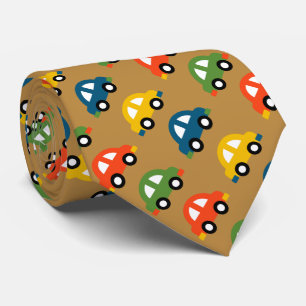 brown cars design tie