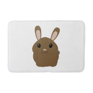 Brown Cartoon Bunny Bath Mat