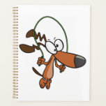 Brown Cartoon Dog Skipping Jump Rope Planner<br><div class="desc">Organize your fitness goals and daily schedule with this whimsical skipping puppy spiral planner. The cover showcases a funny brown cartoon dog jumping rope, providing a boost of gym motivation every time you plan your week. This planner is perfect for students, fitness lovers, or busy pet owners who want to...</div>