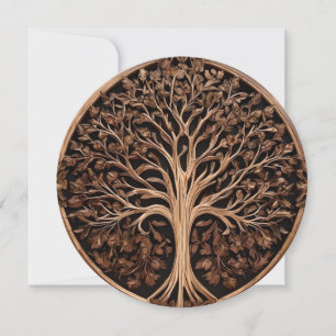 Brown Carved Australian Waratah Tree Print, Save The Date