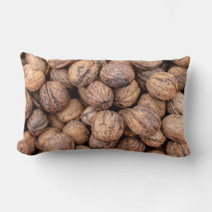 Brown cashew nuts lumbar pillow