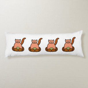 Brown cat cartoon body pillow