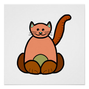 Brown cat cartoon poster