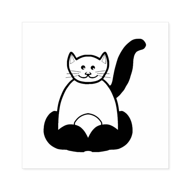 Brown cat cartoon rubber stamp (Imprint)