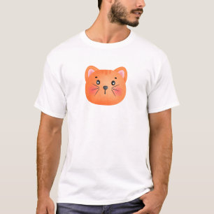 Brown Cat Cute Face T-Shirt