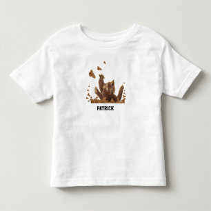 Brown Cat & Night Butterflies Personalized Toddler T-shirt