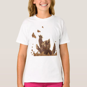 Brown Cat & Night Butterflies T-Shirt