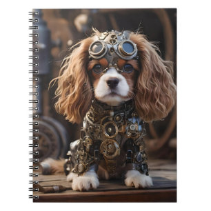 Brown Cavalier Spaniel Puppy Steampunk, Notebook