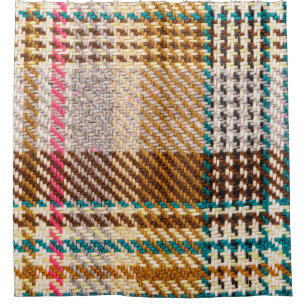 Brown checkered fabric, Scottish wool.