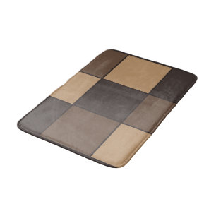 Brown Checkers Bath Mat