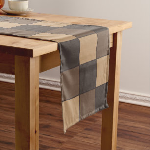 Brown Checkers Medium Table Runner