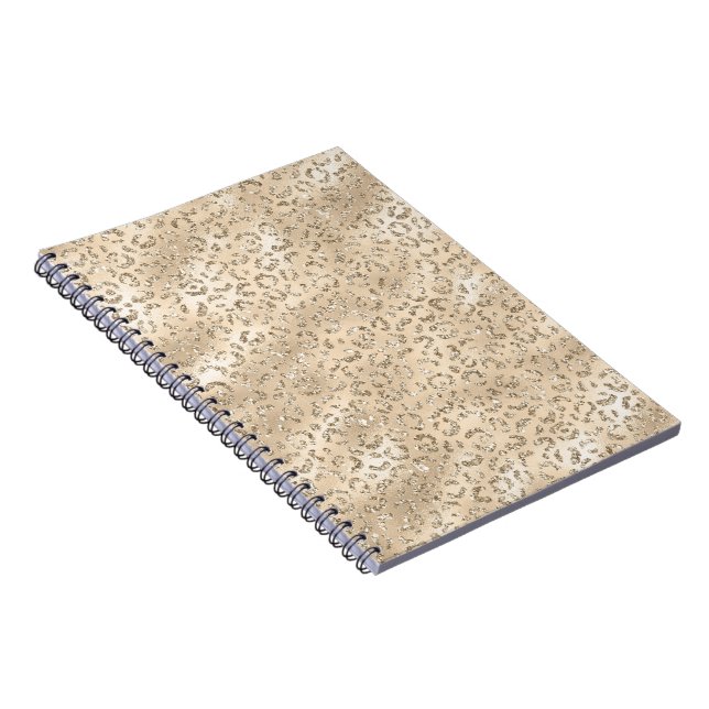 Brown Cheetah Leopard Skin Print Pattern Animal Notebook (Right Side)
