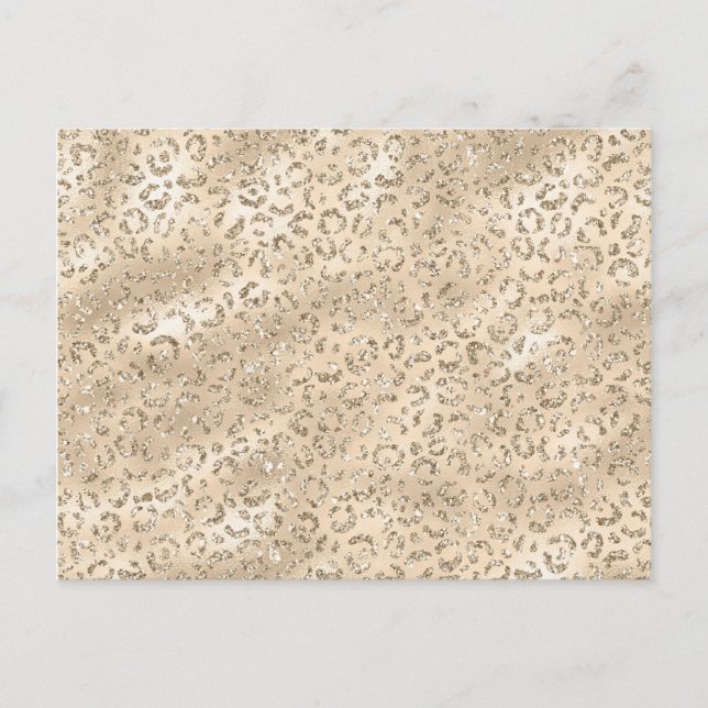 Brown Cheetah Leopard Skin Print Pattern Animal Postcard (Front)