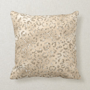 Brown Cheetah Leopard Skin Print Pattern Animal Throw Pillow