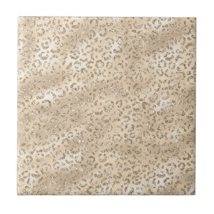 Brown Cheetah Leopard Skin Print Pattern Animal Tile