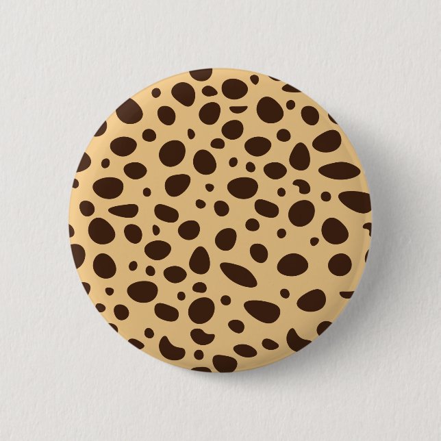 Brown Cheetah Print 2 Inch Round Button (Front)