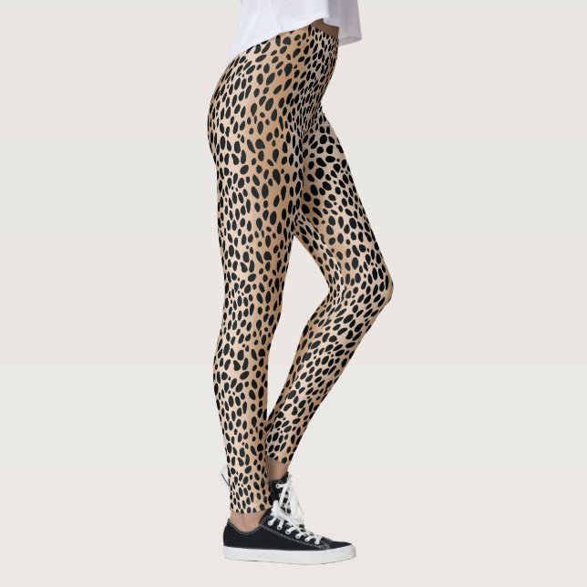 Brown Cheetah Print Spots Leopard Pattern Leggings (Right)