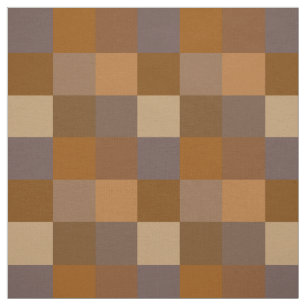Brown chequerboard pattern fabric