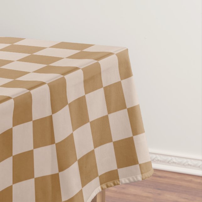 Brown Chequerboard Tablecloth (In Situ)