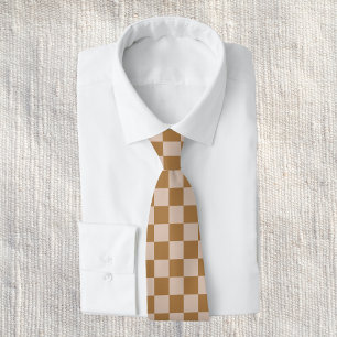 Brown Chequerboard Tie