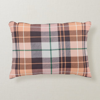 Brown chequered accent pillow