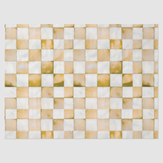 Brown Chequered Decorative Tissue Wrap Paper