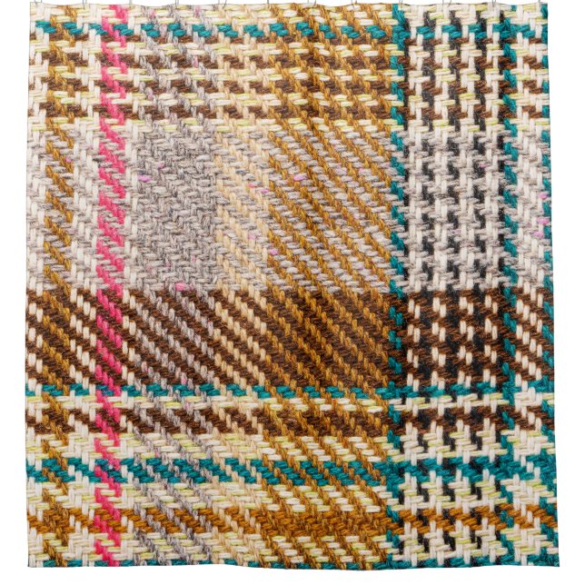 Brown chequered fabric, Scottish wool. (Front)