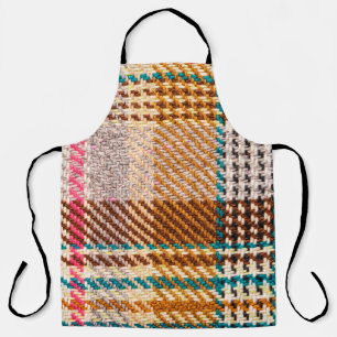 Brown chequered fabric with coloured threads. Scot Apron