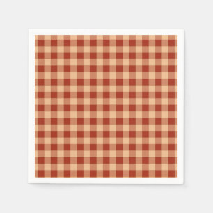 Brown Chequered Gingham Pattern Napkin