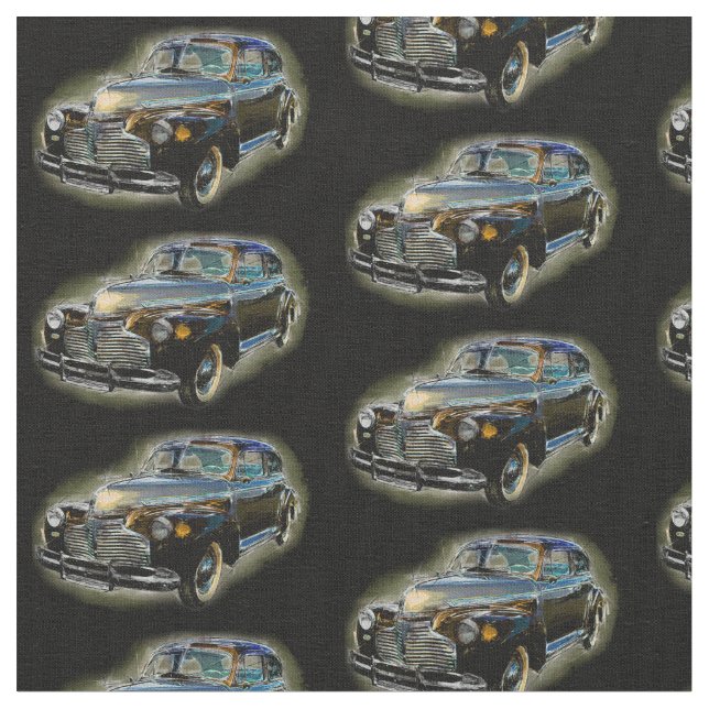 Brown Chevrolet  Classic Vintage Car on Black Fabric (Close Up)