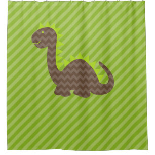 Brown Chevron Dragon on Green Stripe