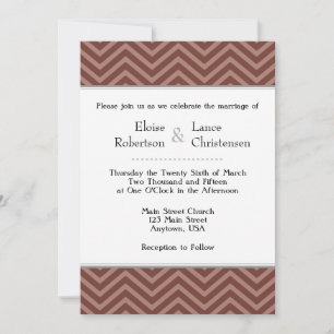 Brown Chevron Wedding Invitations