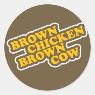 Brown Chicken Brown Cow Classic Round Sticker