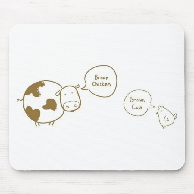 brown chicken brown cow mouse pad (Front)