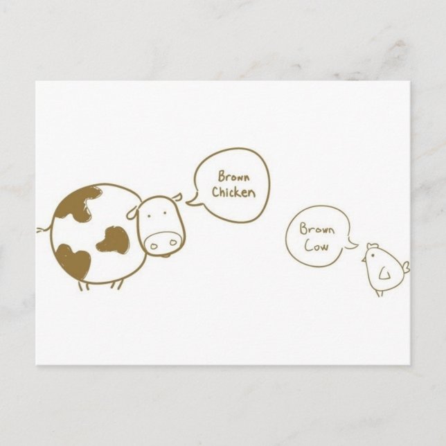 brown chicken brown cow postcard (Front)