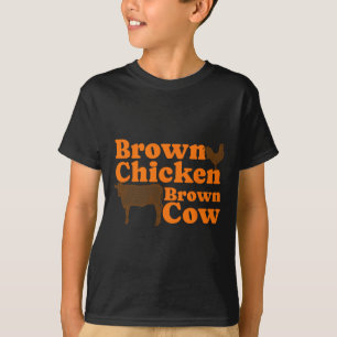Brown Chicken Brown Cow Retro Music Bow Chicka Wow T-Shirt