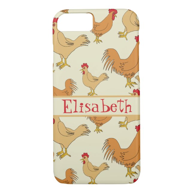 Brown Chicken Design Personalise Case-Mate iPhone Case (Back)