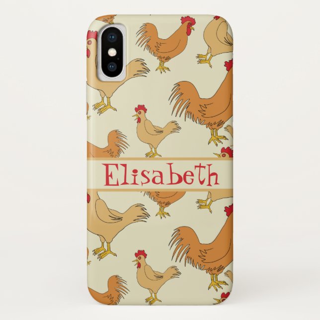 Brown Chicken Design Personalise Case-Mate iPhone Case (Back)