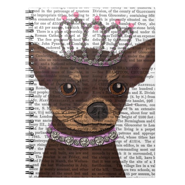 Brown Chihuahua And Tiara Notebook (Front)