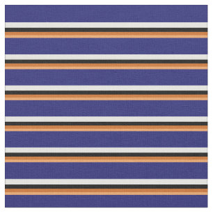 Brown, Chocolate, Black, Mint Cream, Midnight Blue Fabric