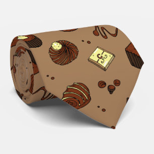Brown Chocolate Candies Patisserie Chef Tie