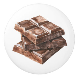 Brown Chocolate Candy Bars Ceramic Knob