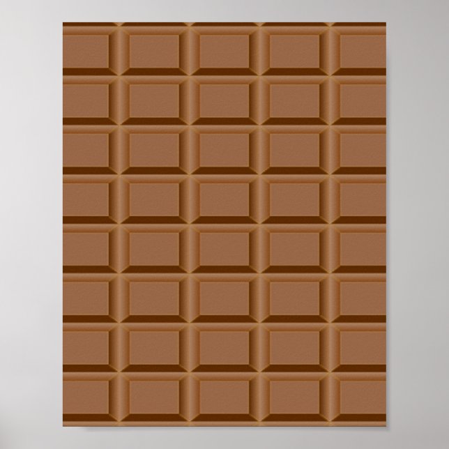 Brown chocolate slab patterned poster (Front)