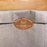 Brown Christmas Business Oval Shape Sticker<br><div class="desc">Merry Christmas! One of the most celebrated holidays of the year. It is also one of the best seasons to advertise your business. Oval shape sticker with Merry Christmas greeting, your business name and other information of your business. You can use it as accessory of your product packaging material to...</div>