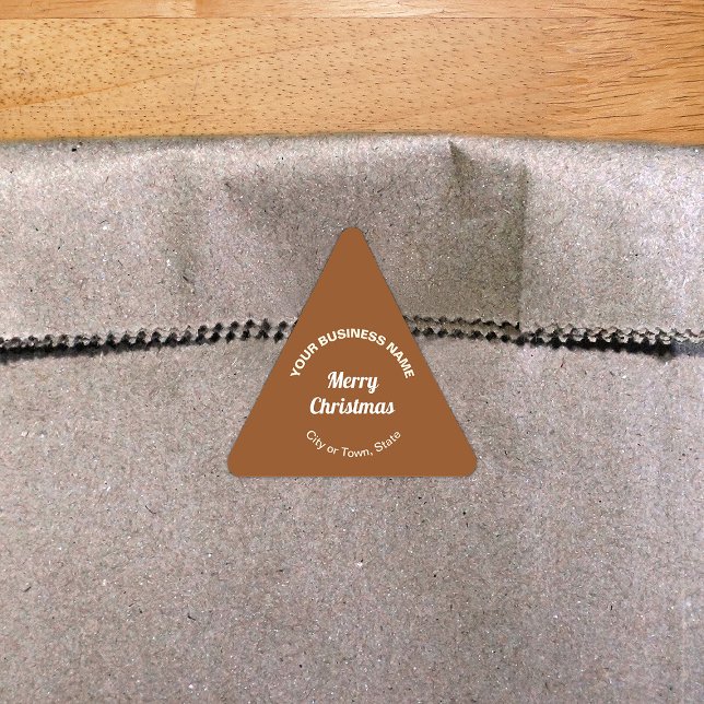 Brown Christmas Business Triangle Shape Sticker (Creator Uploaded)