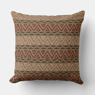 Brown Christmas Patterns  Throw Pillow
